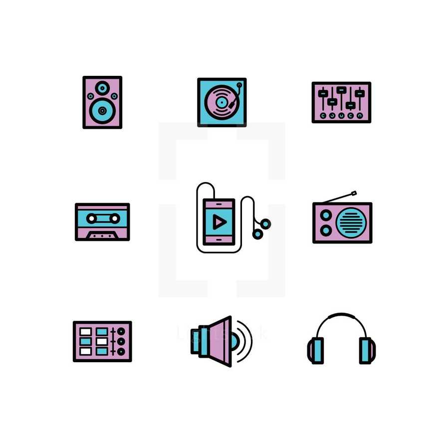 music icon set 