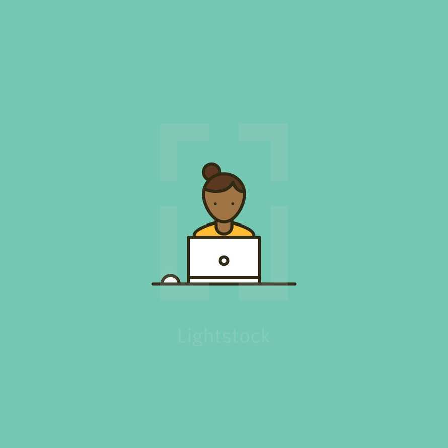 girl on a computer