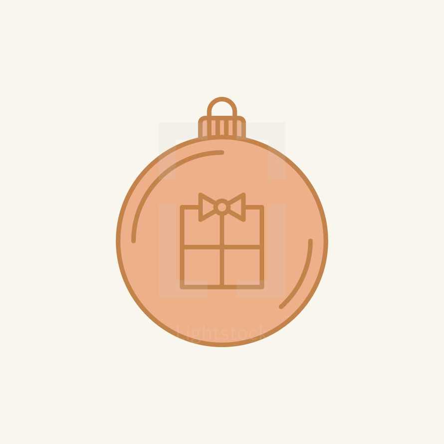 Christmas ornament with gift 