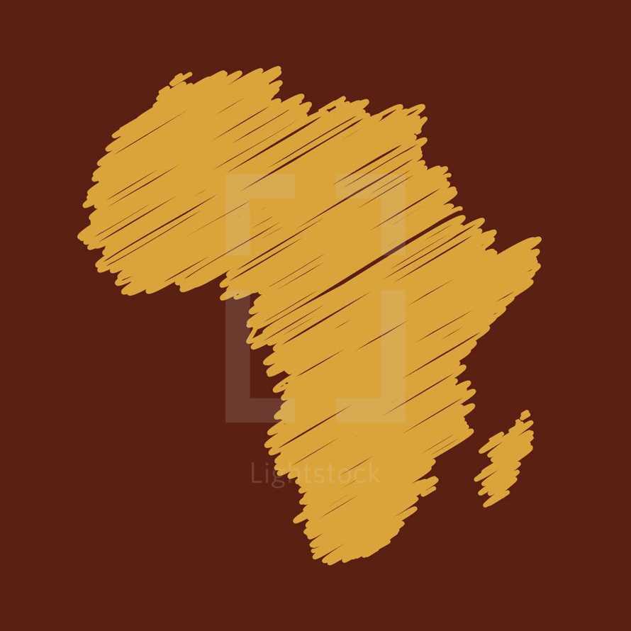 Africa scribble illustration. 