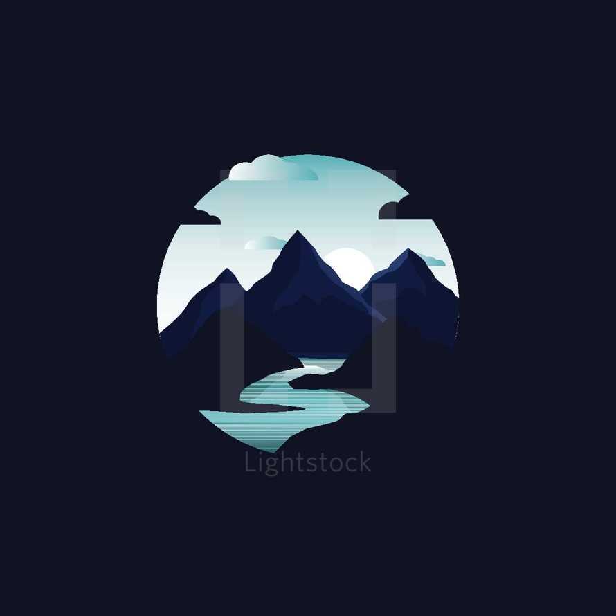 mountainscape illustration 