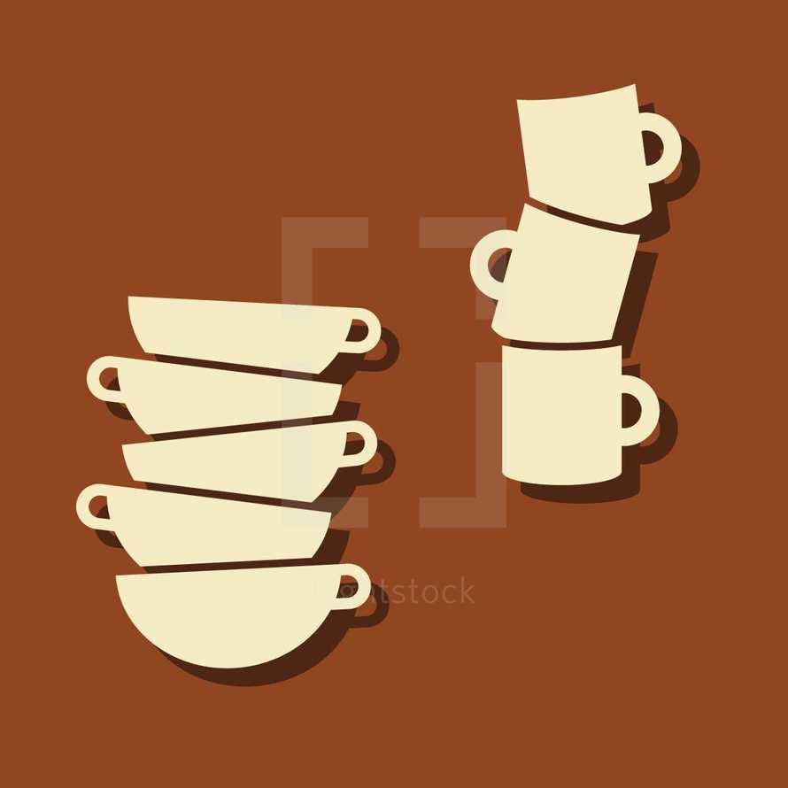 stacked coffee cups 