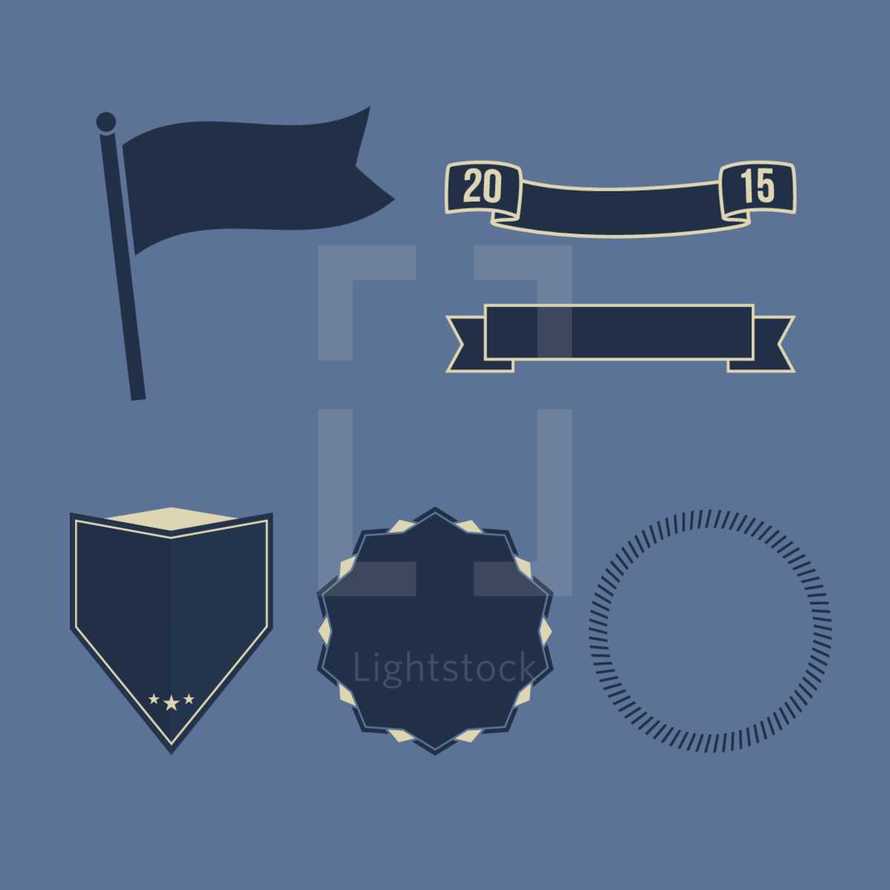 badges, flag, banner, 2015 