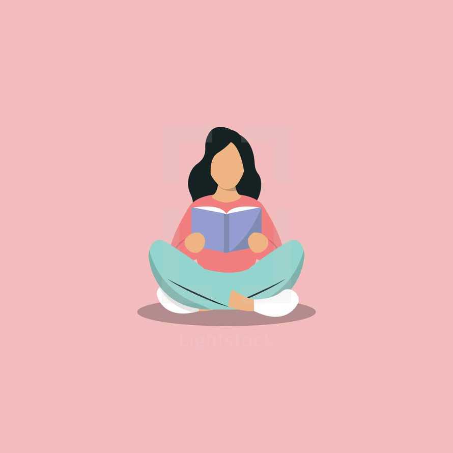 female reading a Book 
