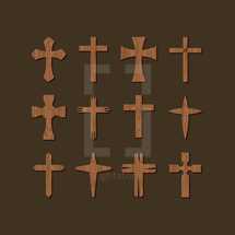 wooden crosses icons 