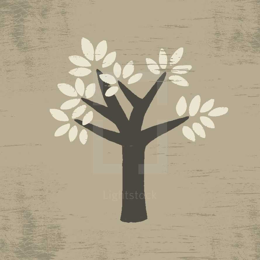 tree with leaves illustration. 