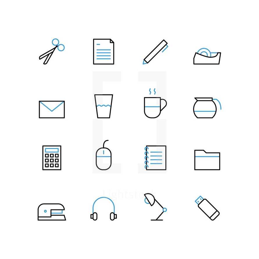 office supplies icons 