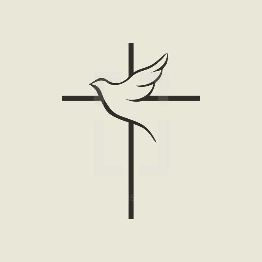 cross and dove icon 