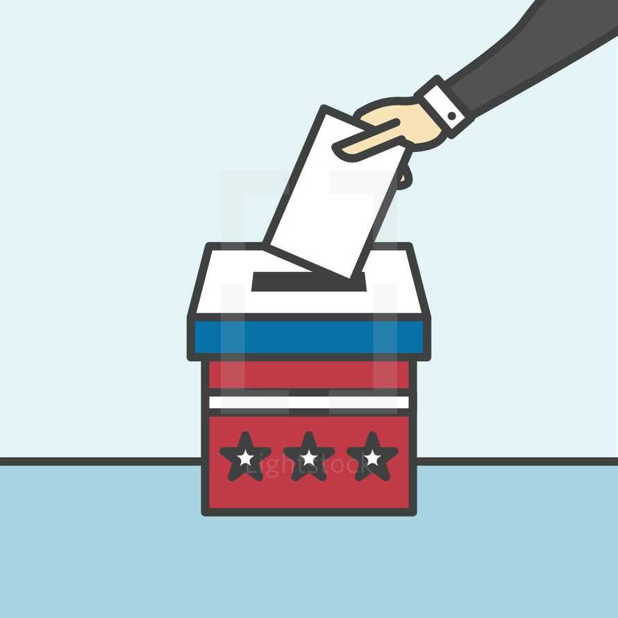 voting in a ballot box 