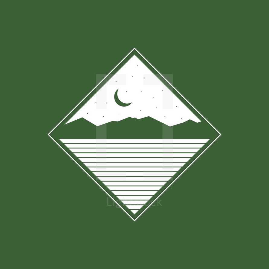moon over mountains badge 