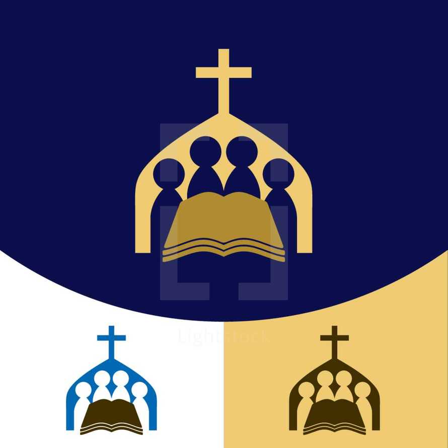 church people and Bible logo  