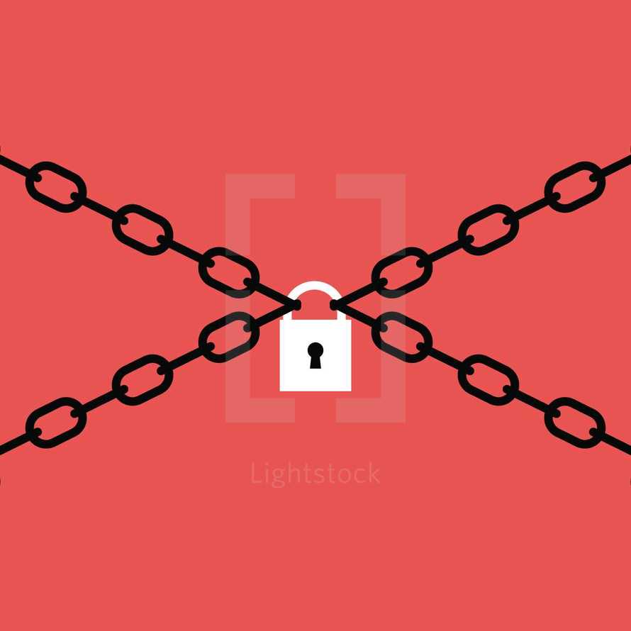 chains on a lock 