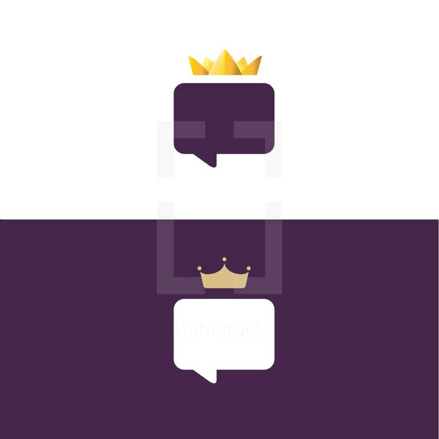 crown, king, tv, speech bubble, kingdom, logo