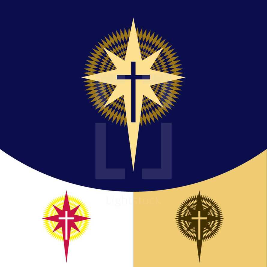 cross on a star logo 