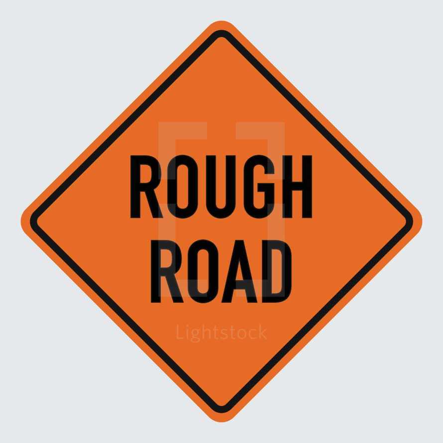 rough road  ahead sign