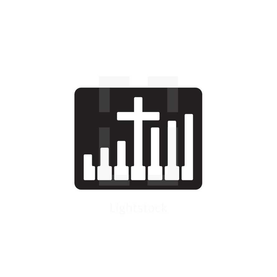 cross and piano logo 