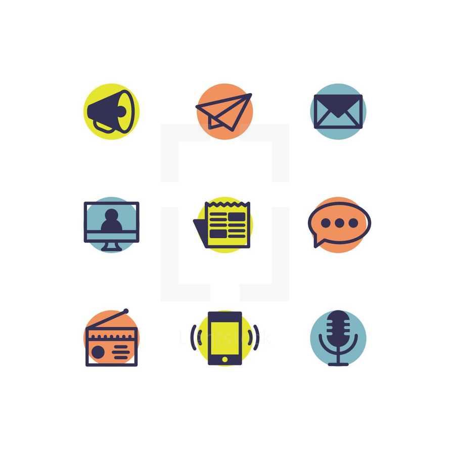 communication icon set 