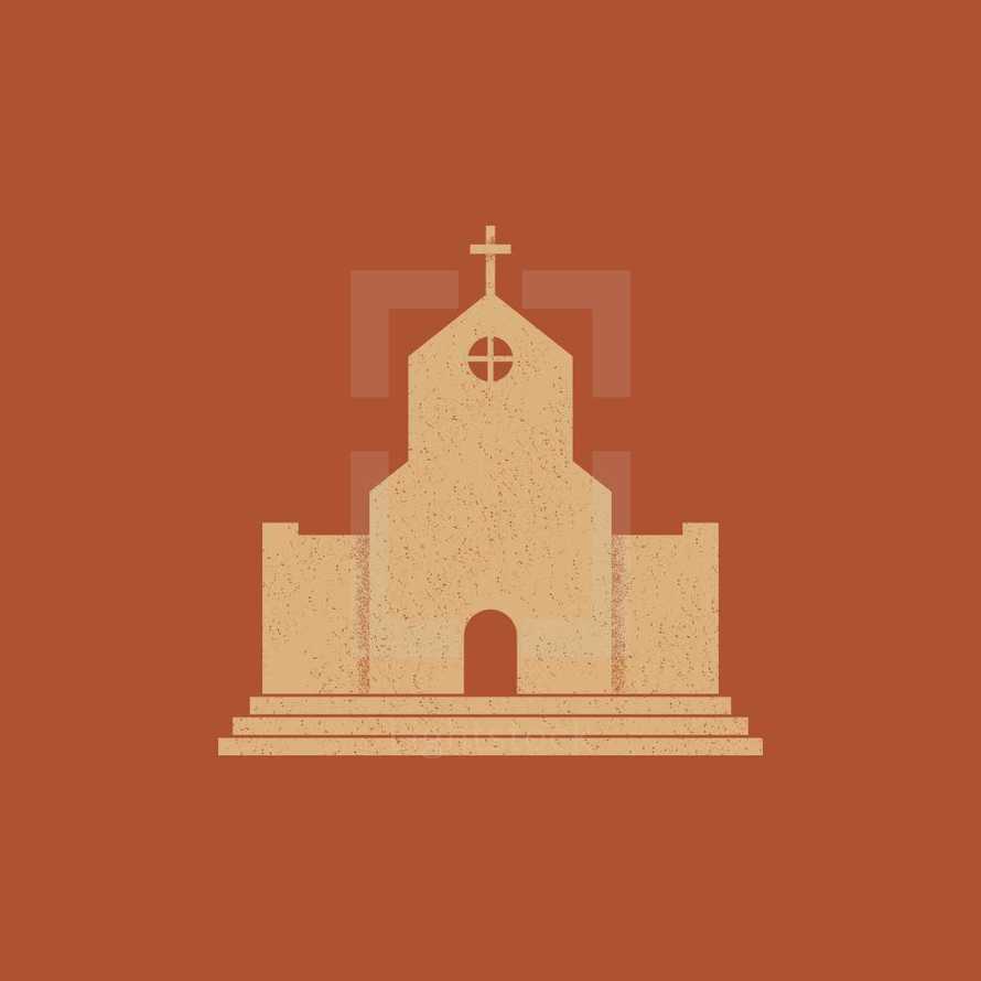 church building illustration.