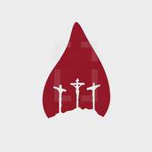 three crosses and blood drop 