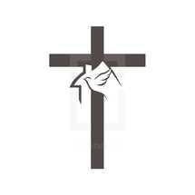 cross, dove, house, symbol, icon, Christianity 