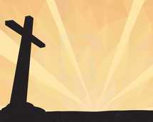 Vector background of the cross against a geometric sky