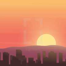 sunset illustration 