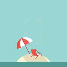 island beach umbrella and chair 