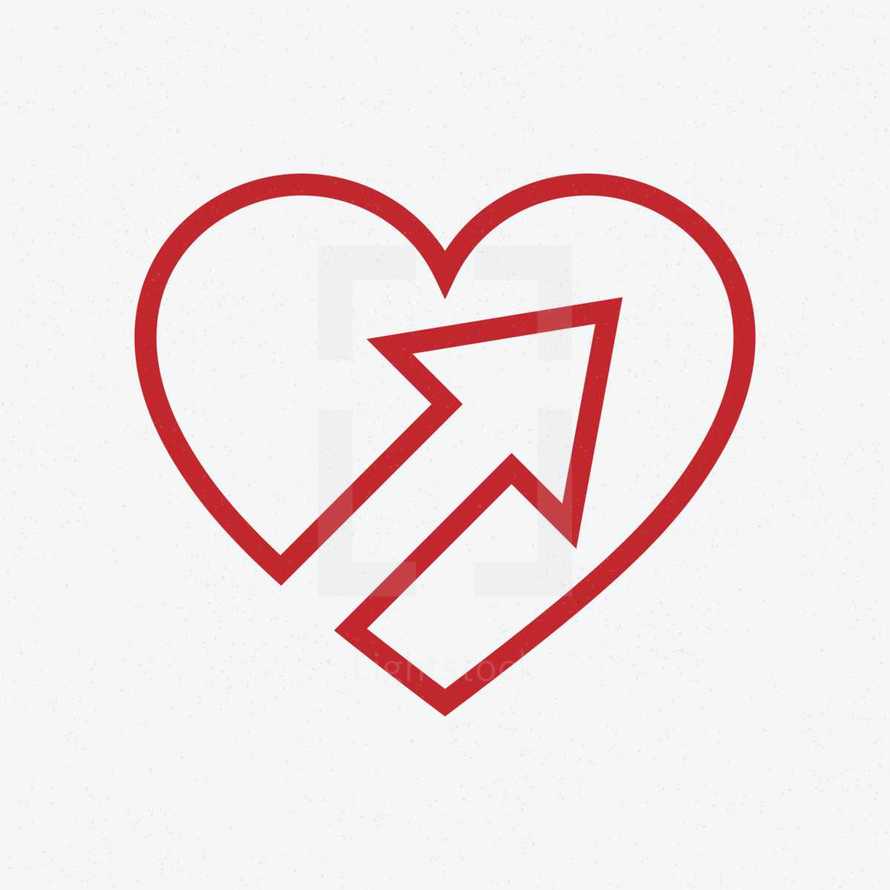 heart increase line icon