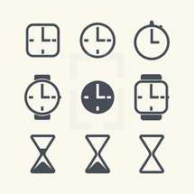 clock and time icons.