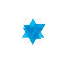 blue star logo, triangles