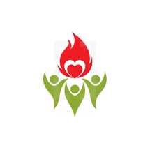 flames, heart, worship, group worship, praise, icon, missions, people 