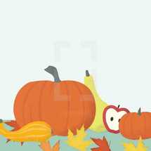 pumpkin and fall scene 