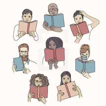 reading books 