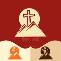 cross on a mountain logo