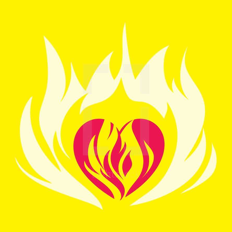 flames and heart icon