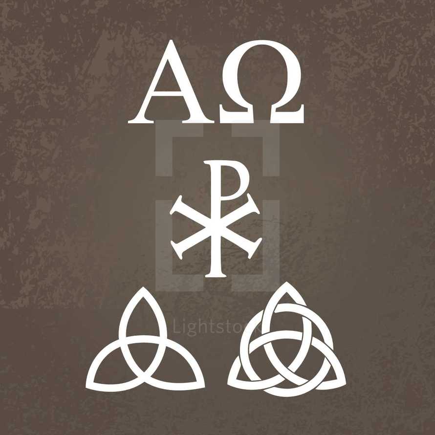 Alpha, Omega, trinity, Christ symbols, symbols, icons