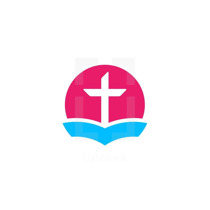 Bible and cross logo 
