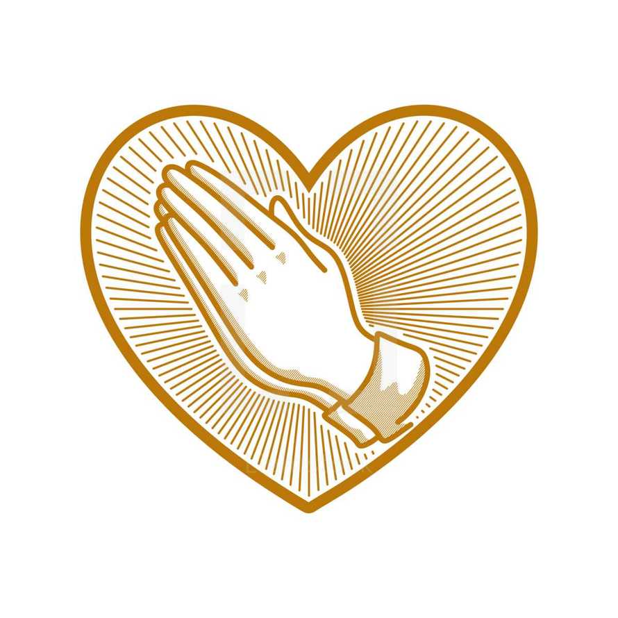 heart and praying hands 