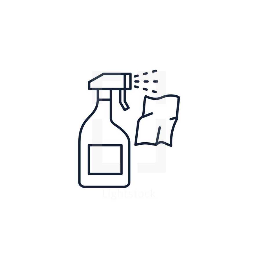 spray bottle of cleaning products 