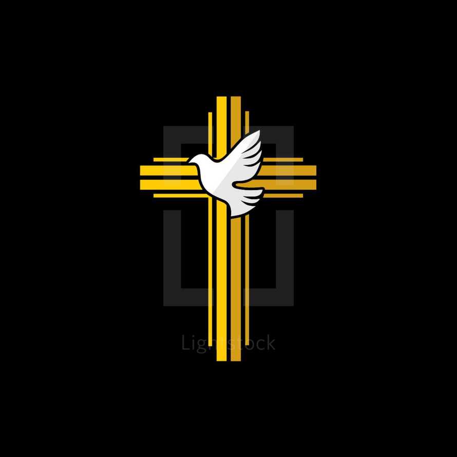 dove and cross icon 