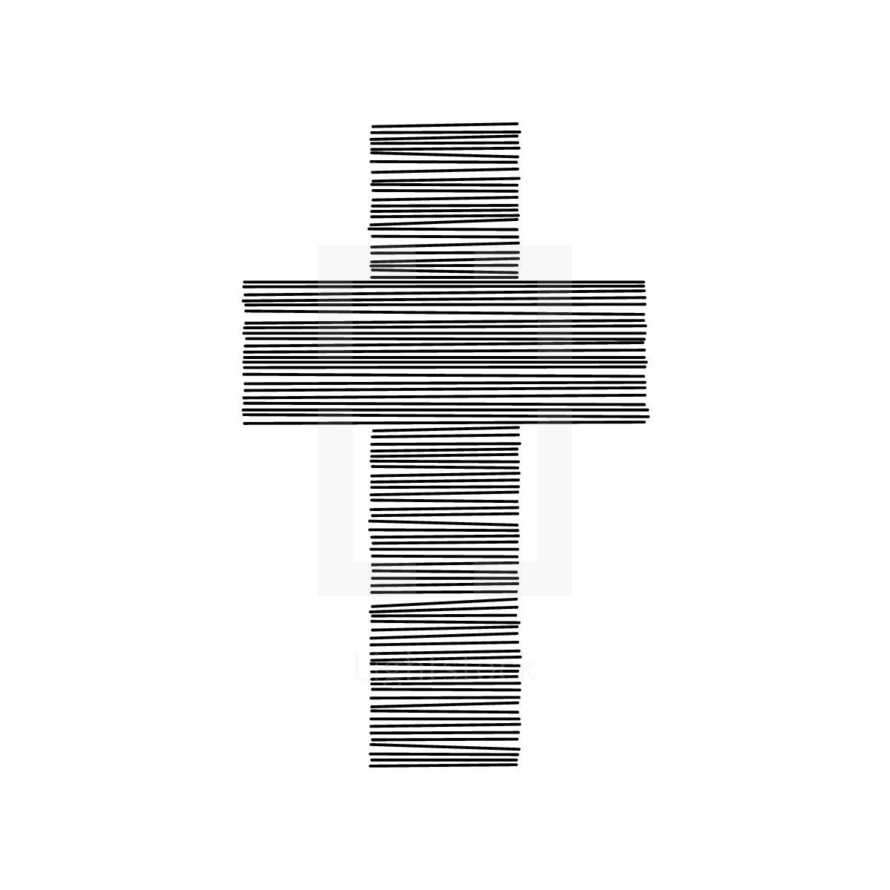 cross made up of straight lines.