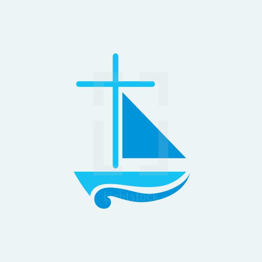 sailboat with cross 