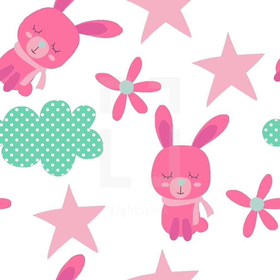 pink rabbit background 