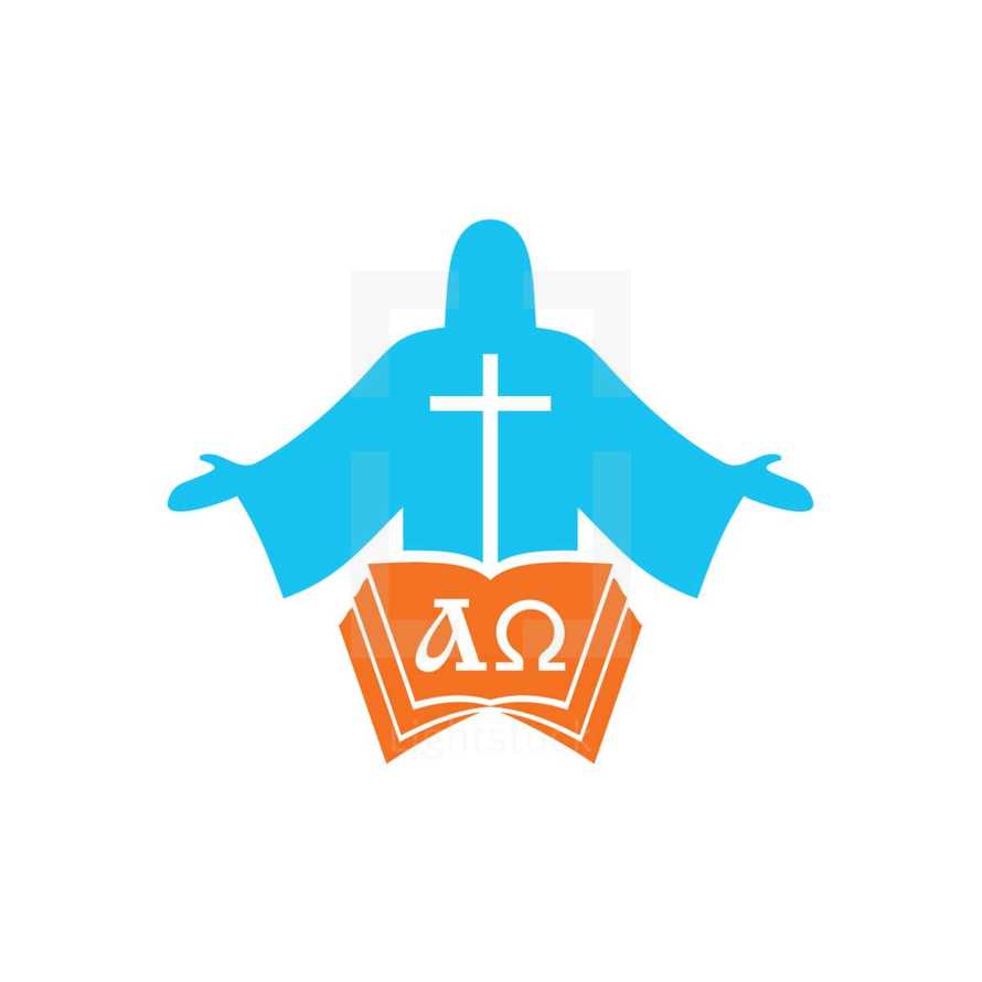 Jesus with outstretched arms logo