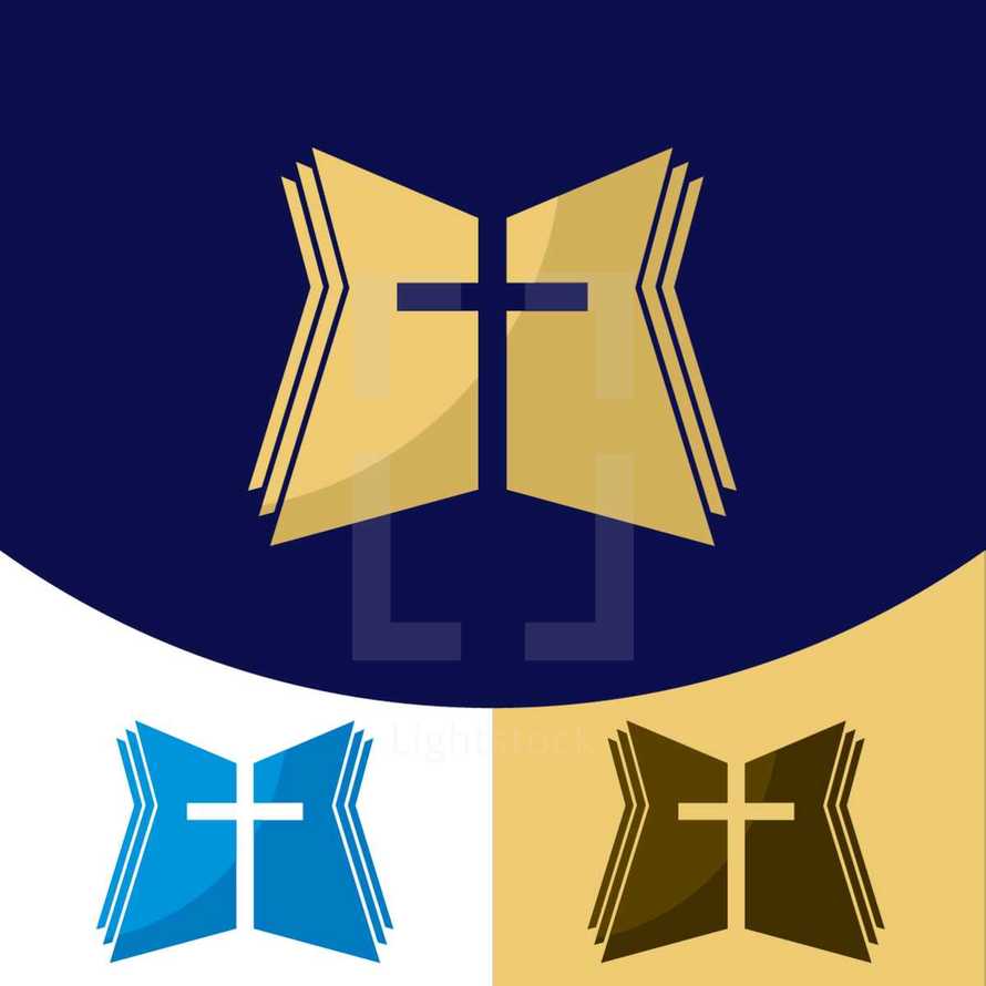 Cross and Bible logo 
