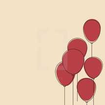red balloons illustration.