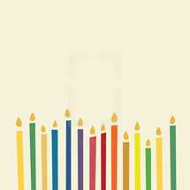 colorful birthday candles illustration.