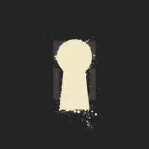 illustration of ink splatters in the shape of a keyhole.