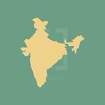 Vector map of the country of India.