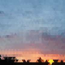 sunset poly triangular background 